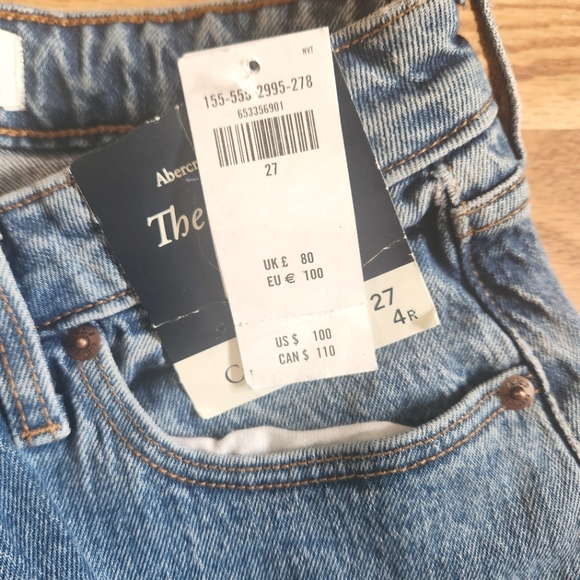NWT Abercrombie & Fitch The Vintage Flare High Rise Curve Love, Size 27/4 - Picture 5 of 11